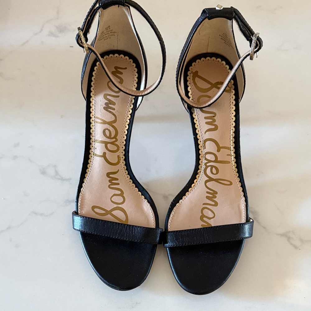 Sam Edelman Black Ankle Strap Heels